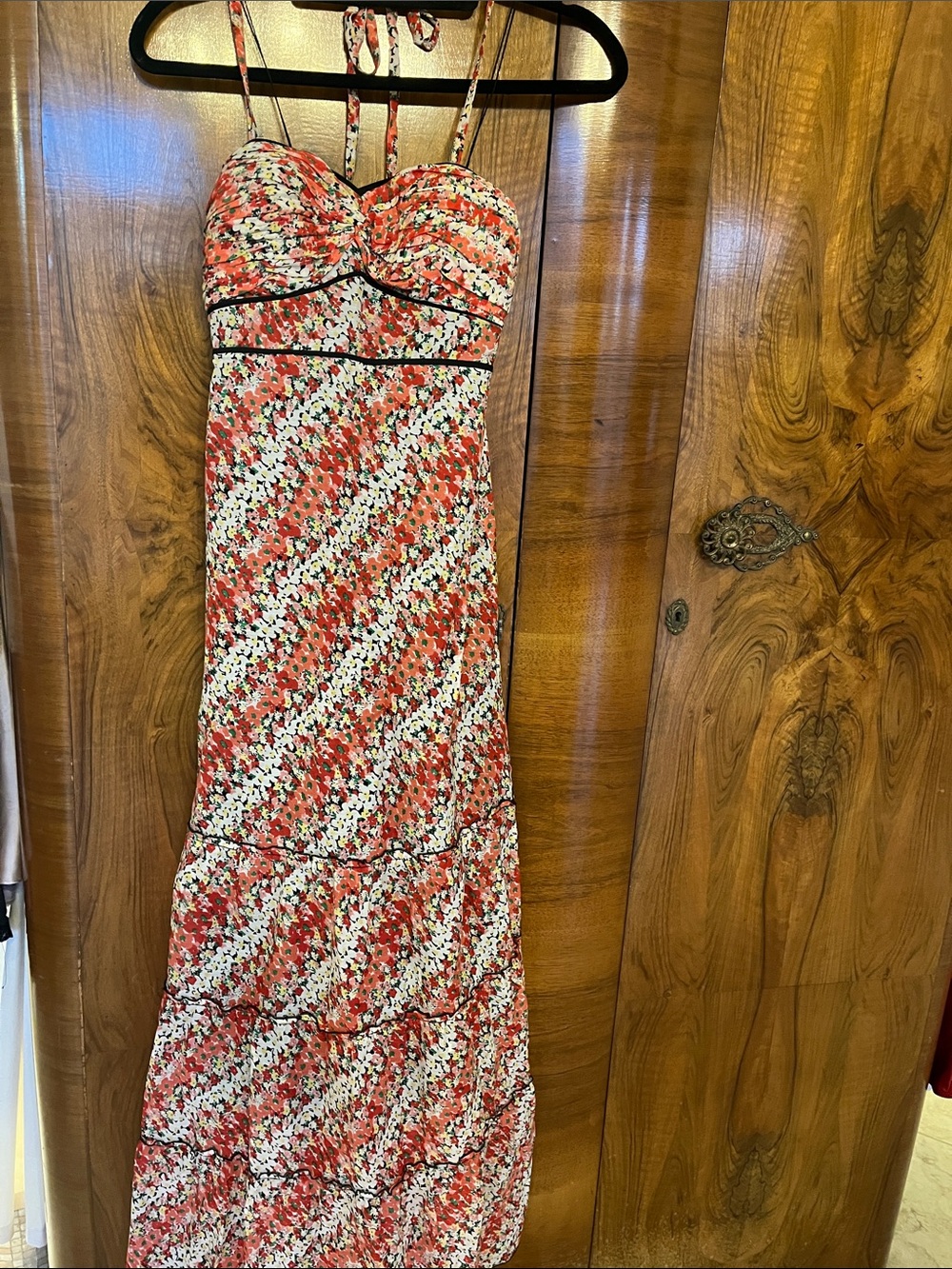 Donna Morgan Pink Floral Maxi Halter Dress Size 2